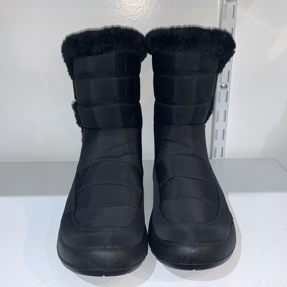 MID CALF FUR LINED BLACK BOOTS - Picture 4 of 10